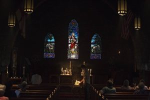 Interior of Episcopal Church With Stained Glass Windows Interior of Episcopal Church With Stained Glass Windows